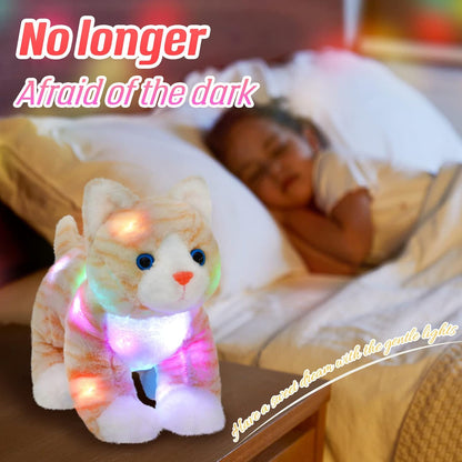 Glow Guards 14'' Light up Kitty Stuffed Animal Soft Realistic Cat Plush Toy with LED Night Lights
