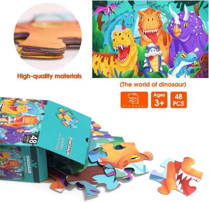 Jumbo Floor Puzzle for Kids Dinosaur Jigsaw Large Puzzles 48 Piece Ages 3-6 for Toddler Children