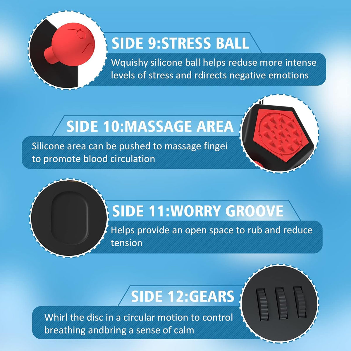 Fidget Dodecagon –12 Side Fidget Toy Cube Relieves Stress and Anxiety Anti Depression Cube for