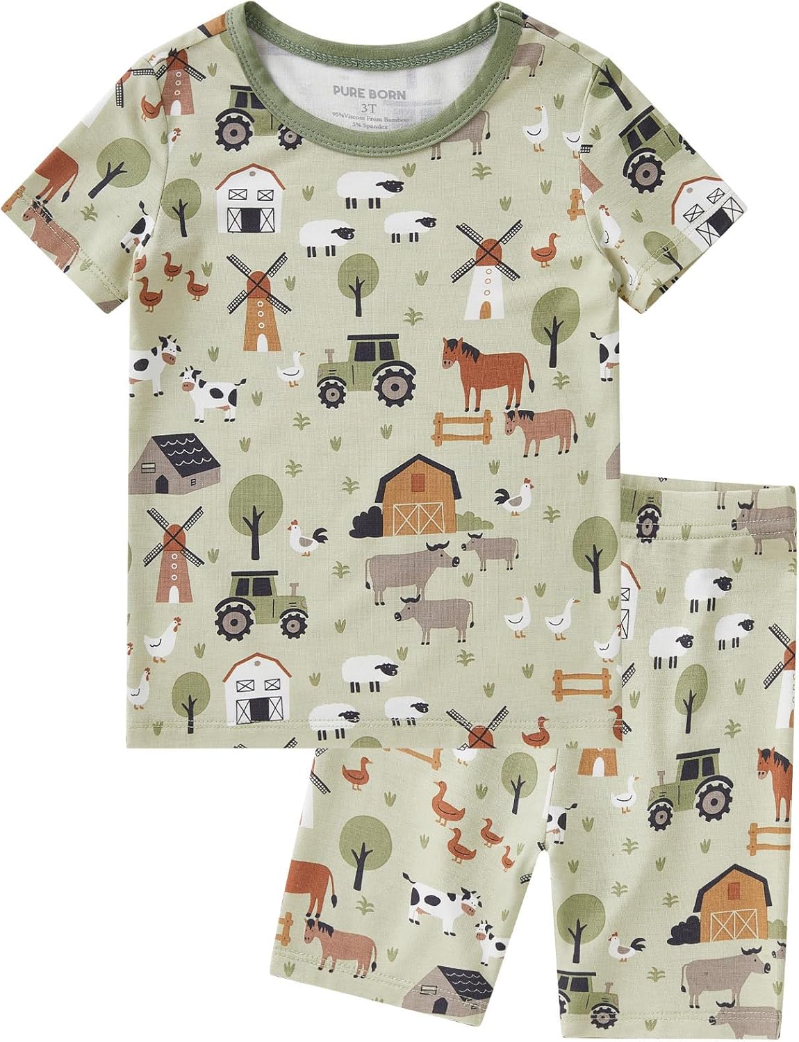 pureborn Baby Viscose From Bamboo Pajamas Set Pjs - Kids Toddler Girl Snug Fit Viscose Sleepwear