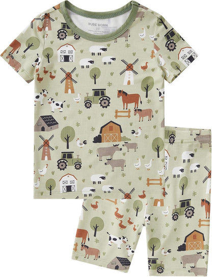 pureborn Baby Viscose From Bamboo Pajamas Set Pjs - Kids Toddler Girl Snug Fit Viscose Sleepwear