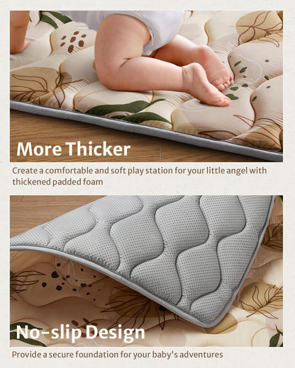 Blissful Diary Baby Play Mats for Floor, 50x50 Playpen Mat, Thicken Cushioning Padding Foam