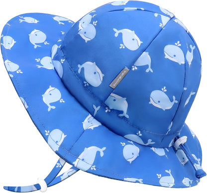 UPF 50+ Baby Bucket Hat - Wide Brim Sun Protection Beach Cap for Girls - Cute & Adjustable Toddler