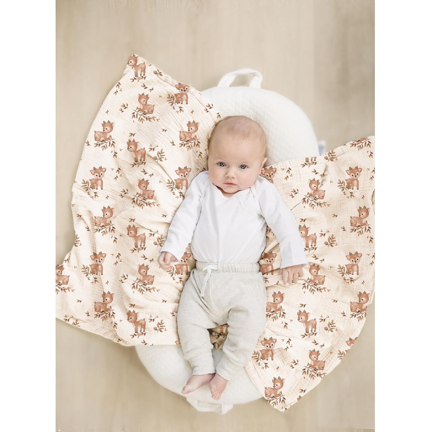 Konssy Baby Blankets for Unisex Boys Girls, Super Soft Nursery Minky Blankets with Muslin Cotton
