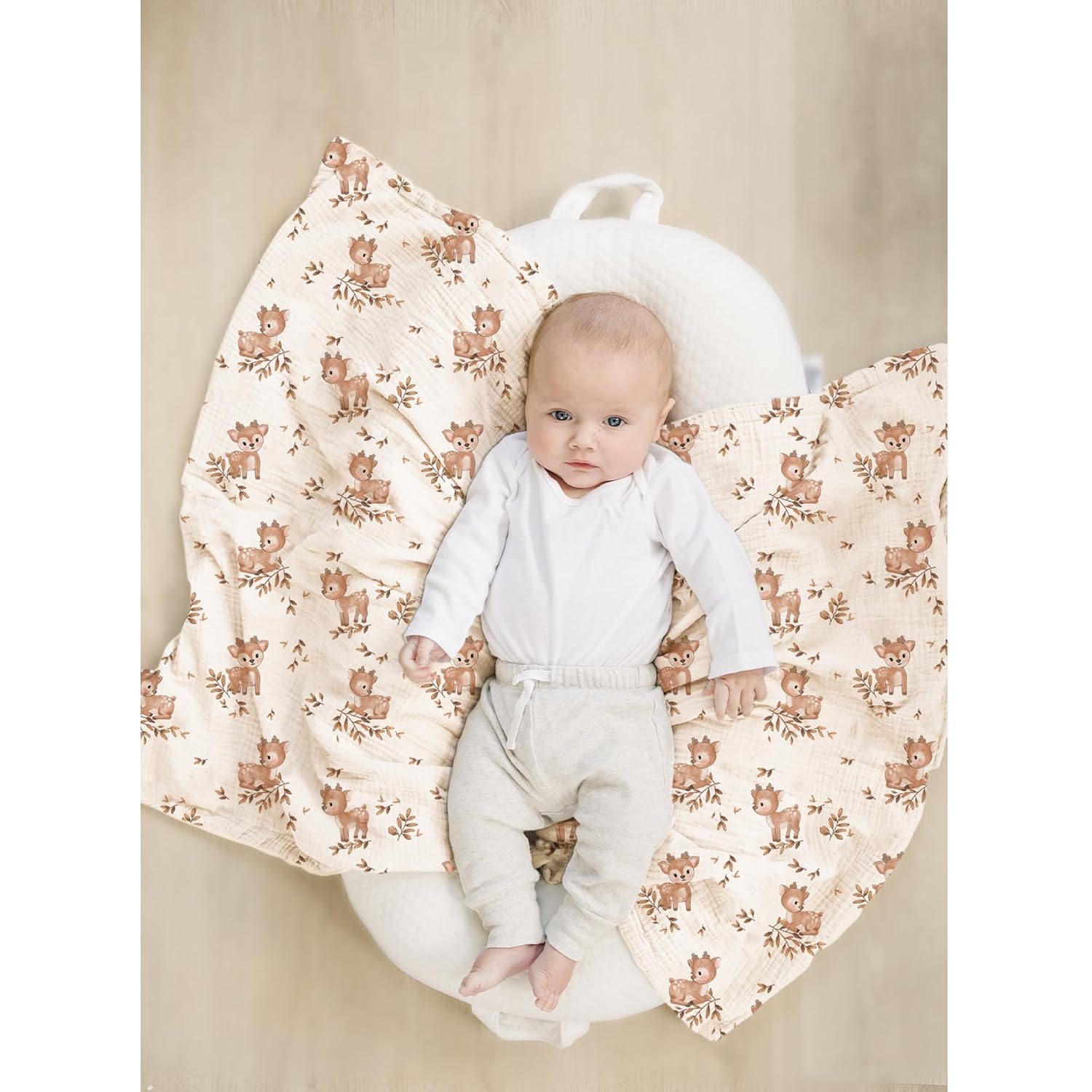 Konssy Baby Blankets for Unisex Boys Girls, Super Soft Nursery Minky Blankets with Muslin Cotton