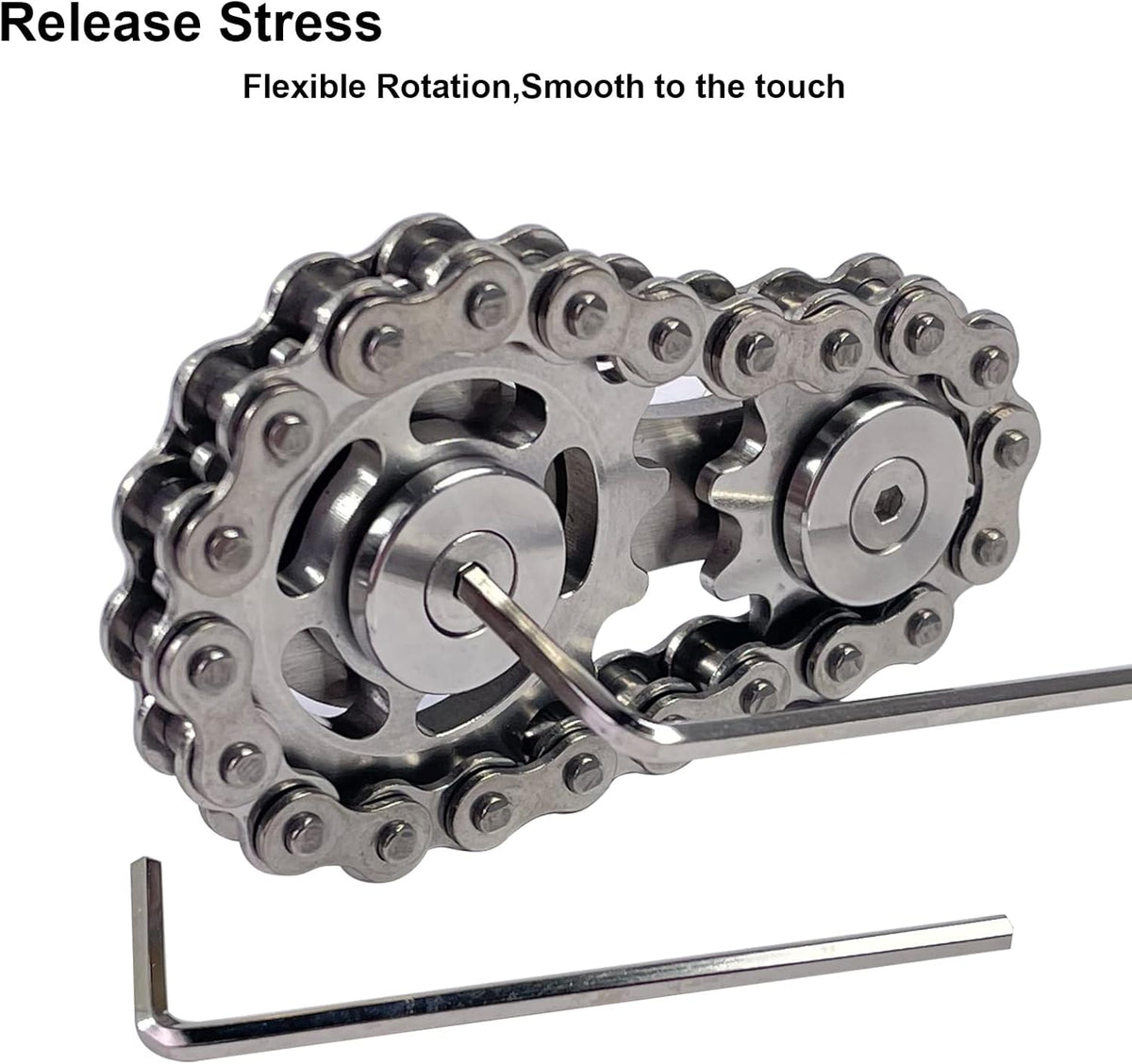 Chain Gear Fidget Spinner, Metal Sprocket Chain Fidget Toy, Stress Anxiety Relief Fidget Toy, Bike