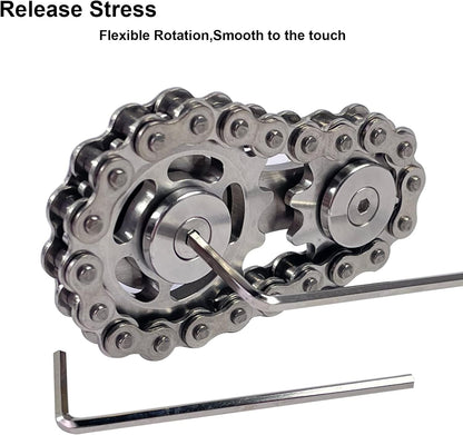 Chain Gear Fidget Spinner, Metal Sprocket Chain Fidget Toy, Stress Anxiety Relief Fidget Toy, Bike