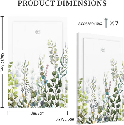 Green Eucalyptus Leaf Plant Herbs Springnature Light Switch Cover Plate 1 Gang No Device Blank