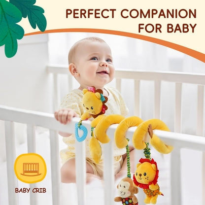 Jollybaby Crib Stroller Car Seat Toys for Baby 0-3-6-9-12 Months, Tummy Time Hanging Sensory Toys