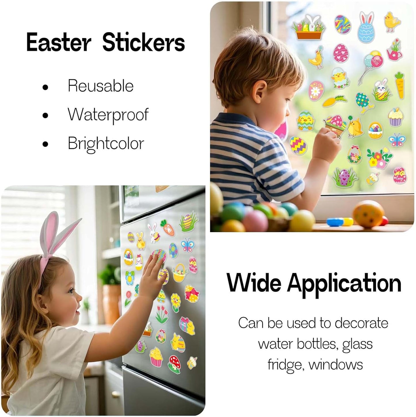 Easter Reusable Sticker Books for Toddlers 1-3, Easter Stickers for Kids, Sticker Book for Toddlers