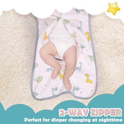 2 Pack Transition Swaddle with 2 Way Zipper, 2 in 1 Arms in/Out Transitional Arms Up Swaddle, 100%