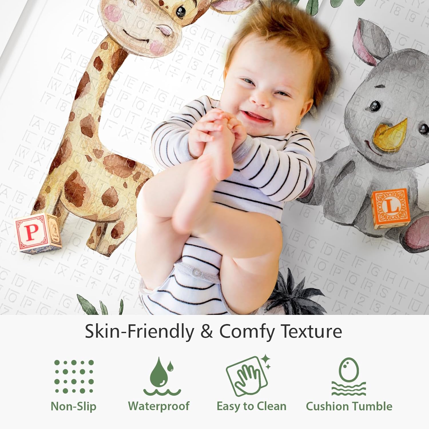 79 x 71 Foldable Large Play Mat for Babies, Non Toxic Foam Play Mat, Thick & Waterproof Baby