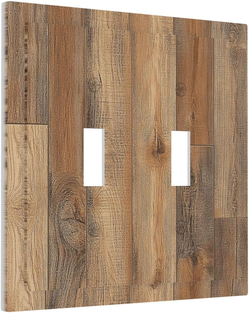 Decorative Switch Plates Retro Rustic Brown Wood Grain 2 Gang Double Toggle Outlet Light Switch