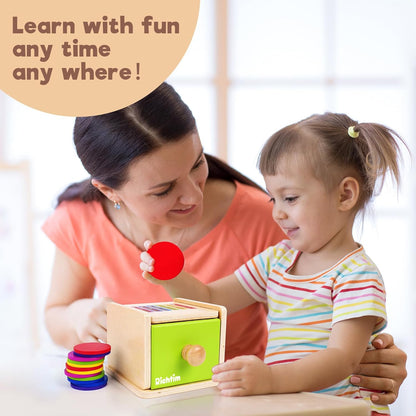 Montessori Toys for 1-3 Year Old: Color Sorting Wooden Drawer Box Toy for Toddlers, Object