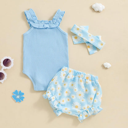fhutpw Baby Girl Clothes Summer Cute Outfits 3 6 12 18 Months Spaghetti Strap Romper & Floarl