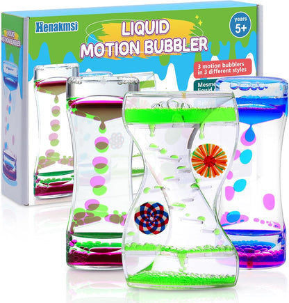 3Pack Liquid Motion Bubbler Timer for Caliming Sensory Toys, Autism Toys,Fidget Toy, Children