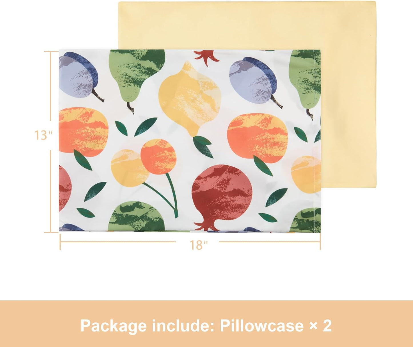 TILLYOU Toddler Pillowcases 13 x 18 Travel Pillow Case 2 Pack, Kids Pillowcases Machine Washable
