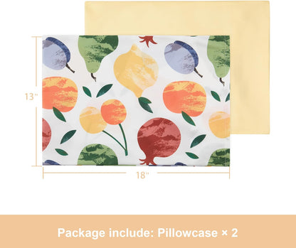 TILLYOU Toddler Pillowcases 13 x 18 Travel Pillow Case 2 Pack, Kids Pillowcases Machine Washable