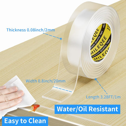 2Pack Clear Edge Protector Strip, 0.8in x 3.28FT(6.56FT Total), Sharp Edge Wrap Cover Tape, Self