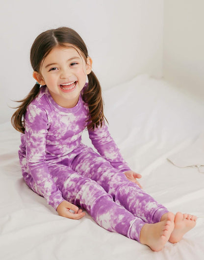 VAENAIT BABY 12M-12Y Toddler Kids Boys Girls 100% Cotton Marbling Tiedye Sung Fit Sleepwear Pajamas