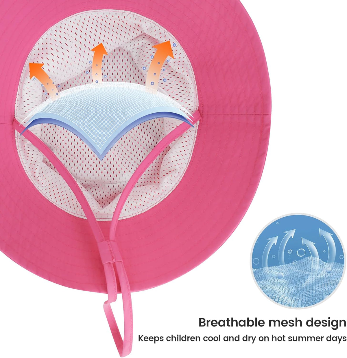 Baby Sun Hat 0-6 Years Toddler Boys Girls Adjustable Bucket Hats Kids Bucket Hats UPF 50+ Wide Brim