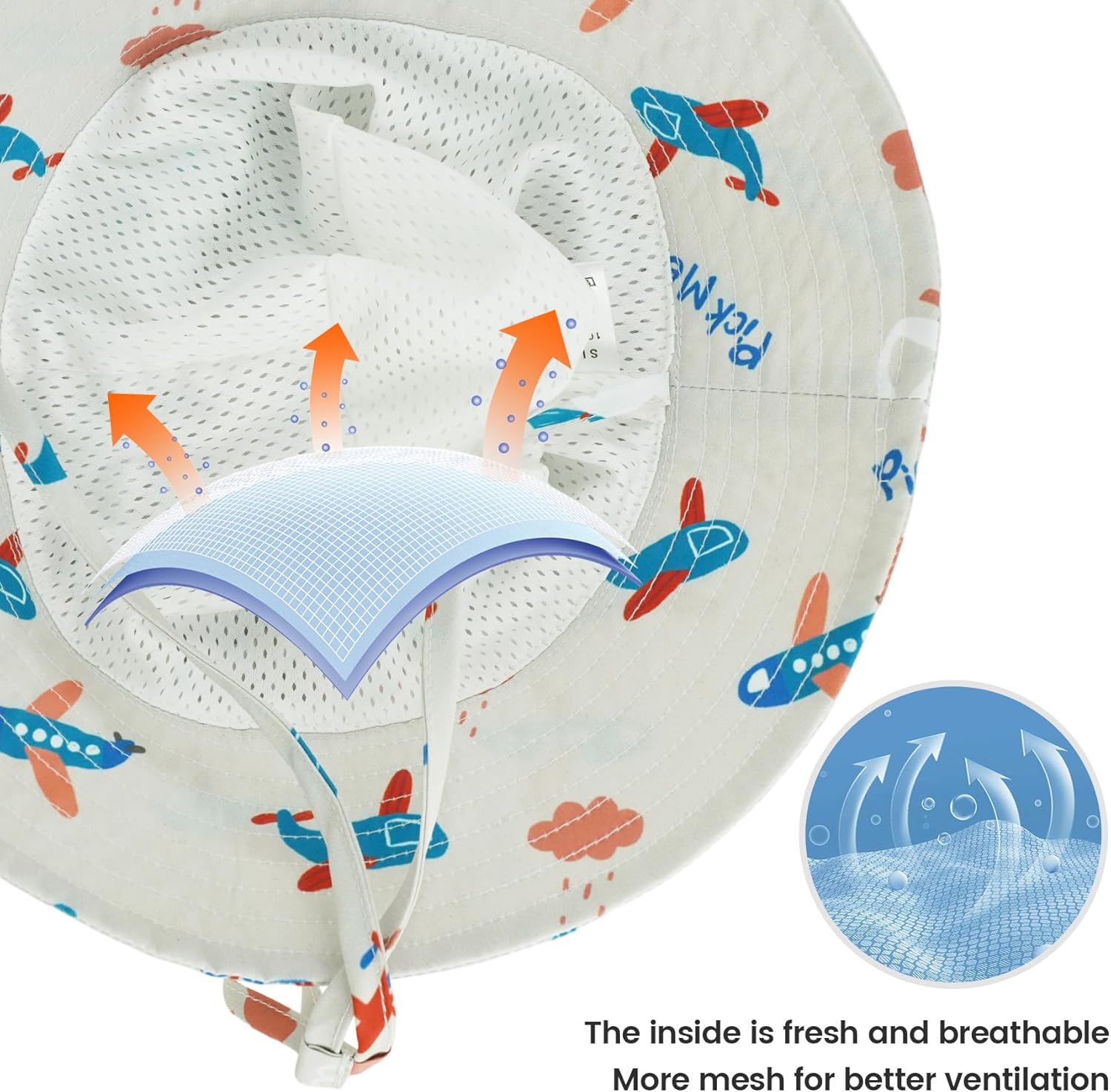 Baby Sun Hat 0-6 Years Toddler Boys Girls Adjustable Bucket Hats Kids Bucket Hats UPF 50+ Wide Brim