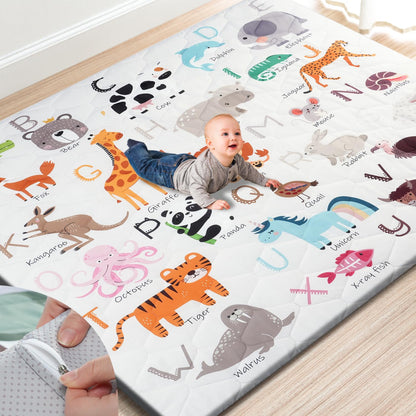 Premium Foam Baby Play Mat 71" x 59" – Removable & Machine Washable Cover, Extra Thick Padding