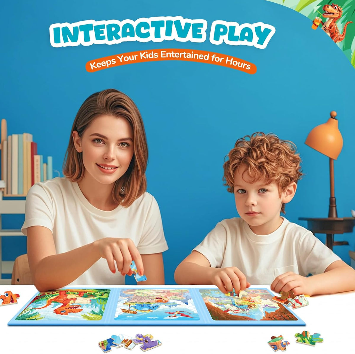 Magnetic Jigsaw Puzzles for Toddlers Kids 3-8 Boys,(3 36-Pieces) Travel Puzzles Toys for Kids Ages