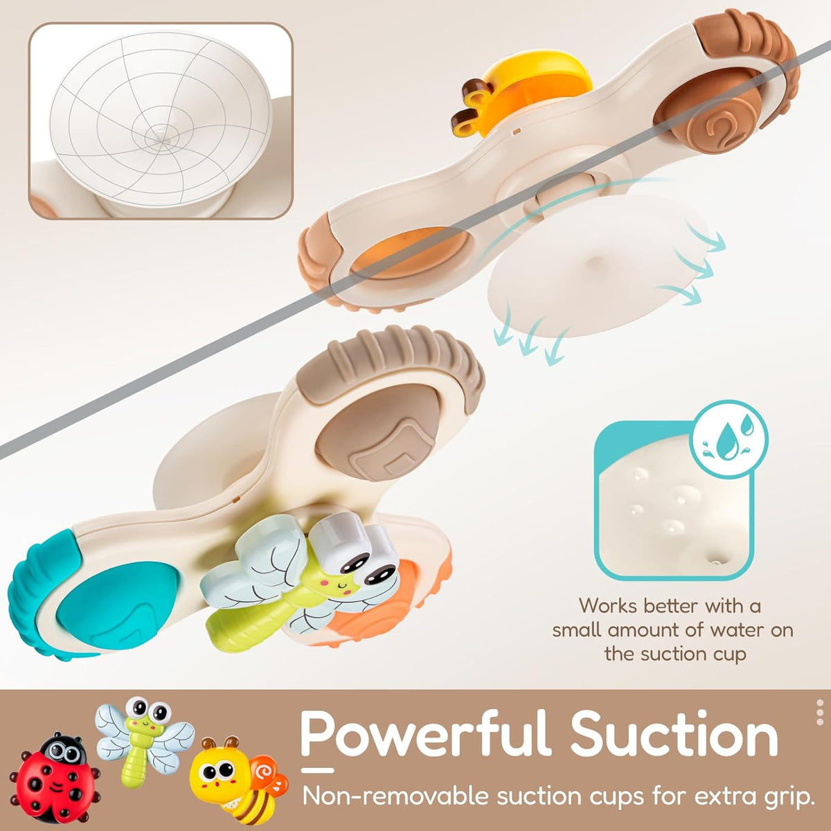ALASOU 3PCS Pop Suction Cup Spinner Toys for 1 Year Old Boy Girl|Novelty Spinning Tops Toddler Toys