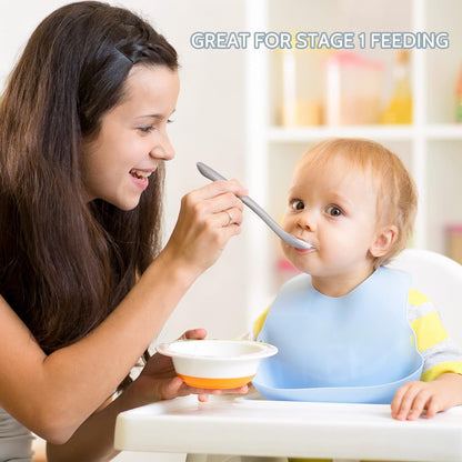 NETANY Silicone Baby Feeding Spoons, First Stage Infant Soft-Tip Easy on Gums I Training Spoon Self