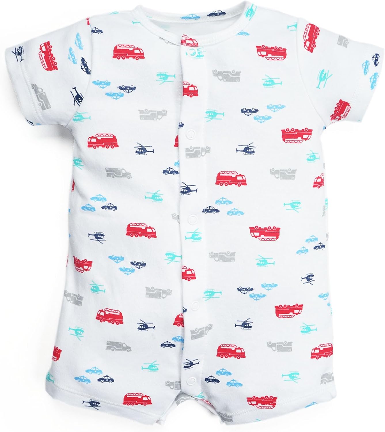3-Pack 100% Cotton Baby Boy Rompers,0-24Months Short Sleeve Toddler Romper,Breathable Spring/Summer