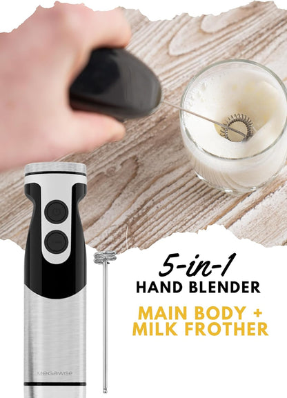 MegaWise Pro Titanium Reinforced 5-in-1 Immersion Hand Blender, Powerful 400W with 80% Sharper
