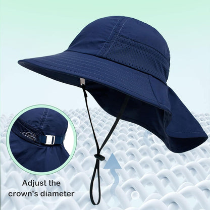 XIAOHAWANG Girls Sun Hat Baby Beach Hats Boys UPF 50+ Kids Summer Protection Cap Toddler Breathable