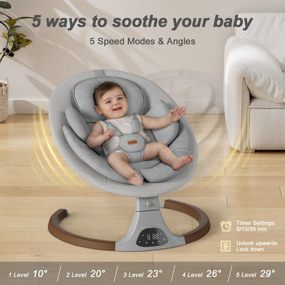 Monamii Baby Swings for Infants, Bluetooth Infant Swing with Music Speaker