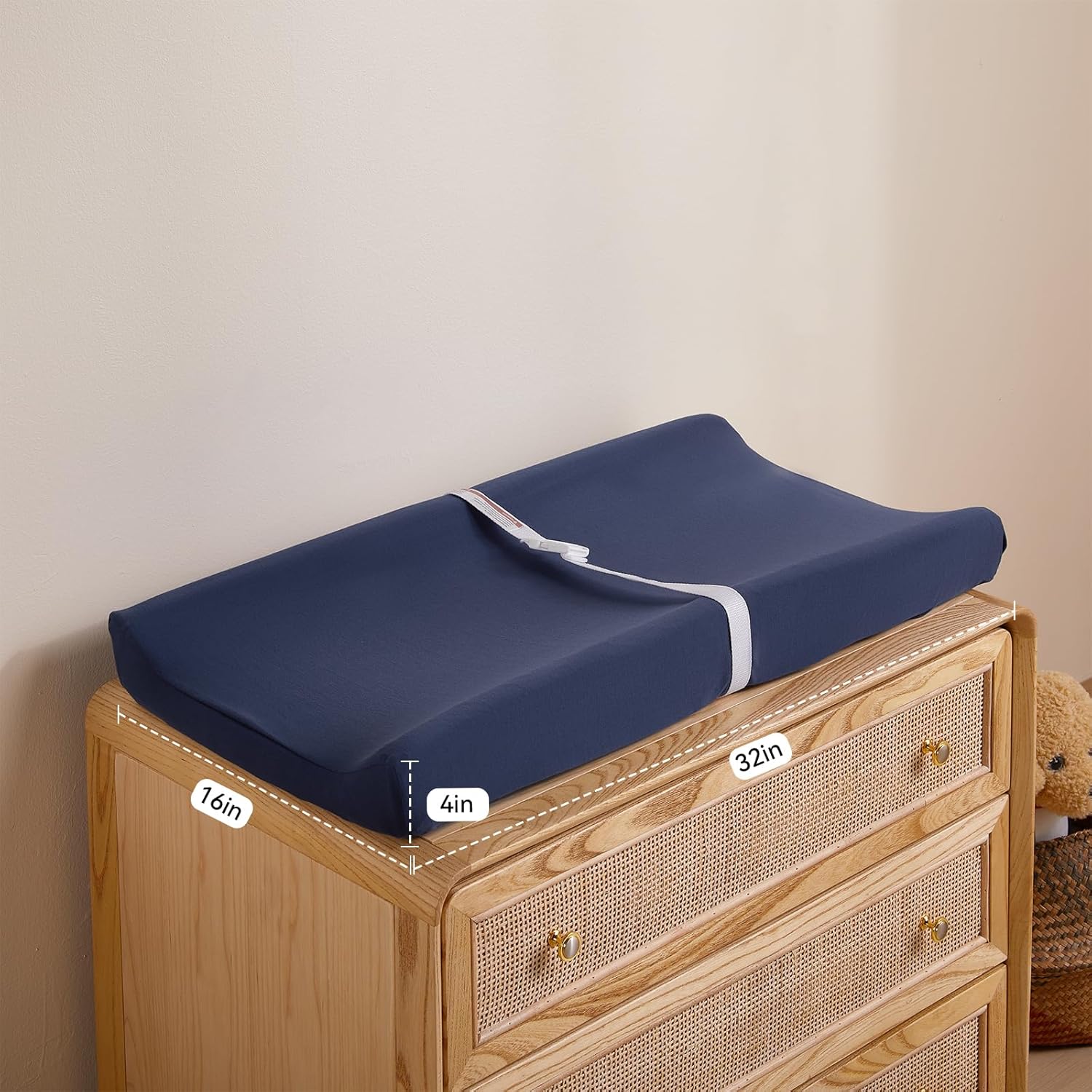 TILLYOU Changing Pad Cover Set in Soft Jersey Material - Fits 32"/34''x16 Contoured Pad for Babies