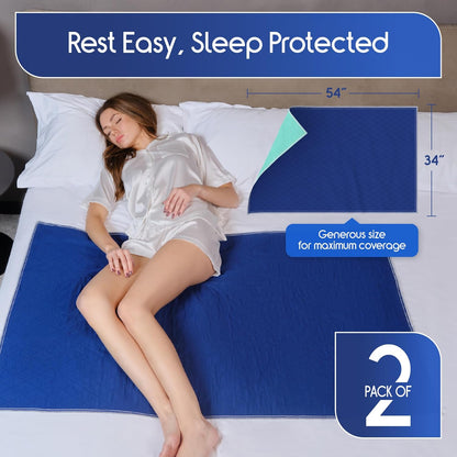 Inspire Waterproof Mattress Protector, 2 Pack - Dark Colored to Hide Stains, Extra Large 34 x 54