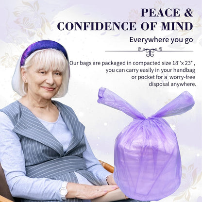 Large Adult Diaper Disposal Bags (18?™’x23?™â€?,96 Pcs, Scented, Elderly Waste Disposal, Baby
