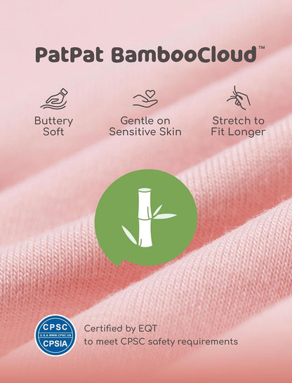 PATPAT Baby Bodysuits Supersoft Bamboo Viscose - Short Sleeve Boys and Girls - Newborn Infant
