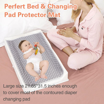 Baby Diaper Changing Pad, 21 5/8" x 31.5" Waterproof Changing Pad Liners - Reusable Soft and
