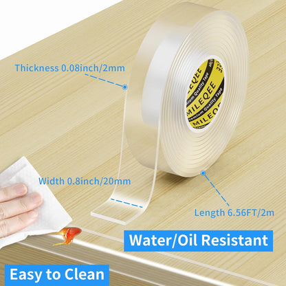 2Pack Clear Edge Protector Strip, 0.8in x 6.56FT(13.12FT Total), Sharp Edge Wrap Cover Tape, Self