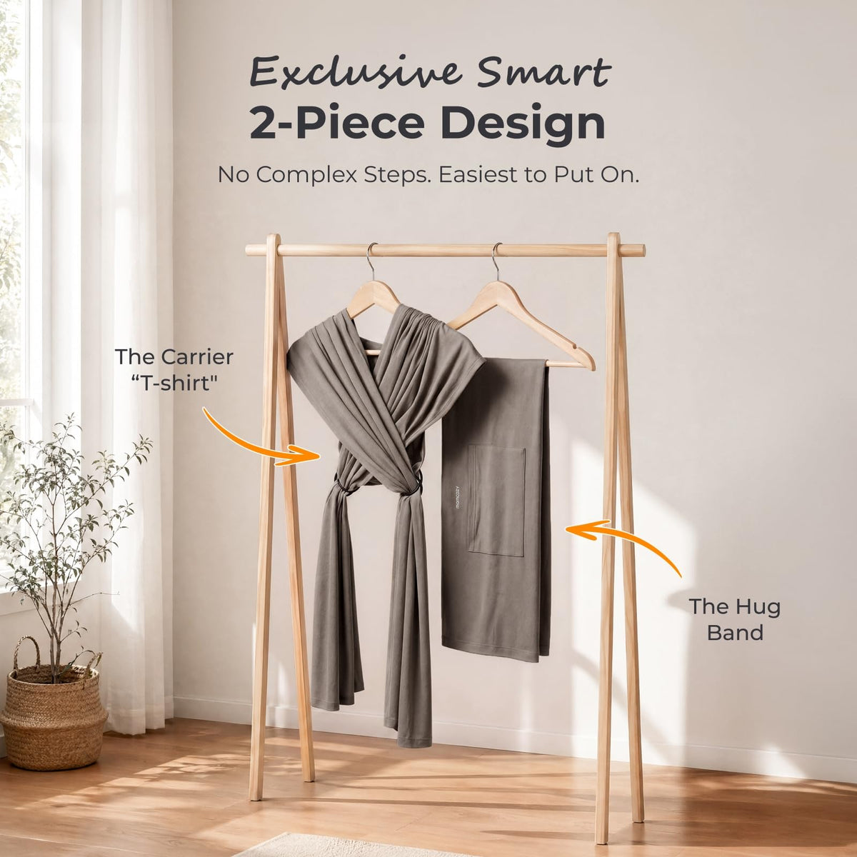 Momcozy Baby Wrap Carrier, Easy-On 2-Piece Design, Newborn to 33 lb
