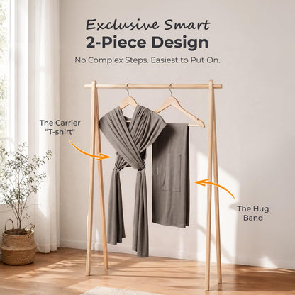 Momcozy Baby Wrap Carrier, Easy-On 2-Piece Design, Newborn to 33 lb