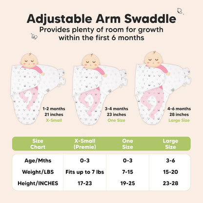 KeaBabies 3-Pack Organic Baby Swaddle Sleep Sacks - Swaddles for Newborns, Infant 0-3 Months, Baby