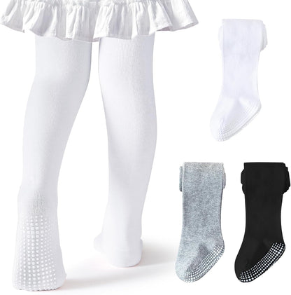 Baby Tights Non Slip Toddler Stockings Tights with Grippers Seamless Soft Cotton Knit Leggings