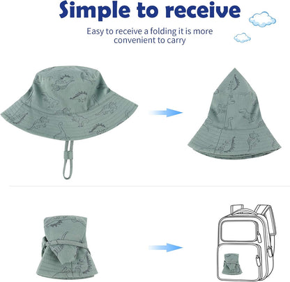 Durio Baby Bucket Sun Hat Toddler Hats Summer Beach Hat UPF 50+ Sun Protection Bucket Hats for Kids