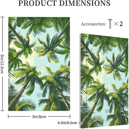 Summer Sky Coconut Palms Trees Green Plants Leaf Light Switch Cover Plate 1 Gang No Device Blank