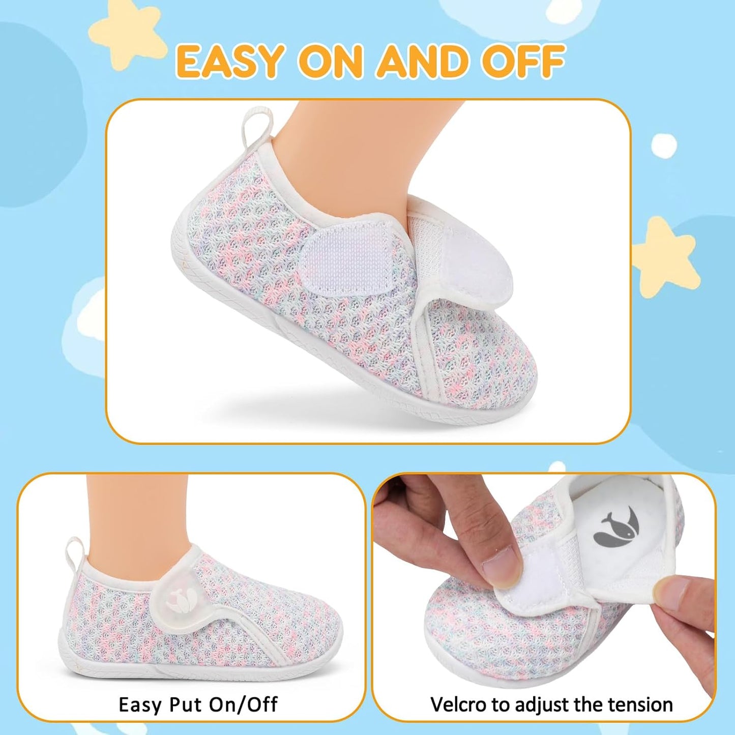 FEETCITY Toddler Walking Shoes Slip On Toddler Shoes Boys Girls Kids Sports Sneakers Casual School