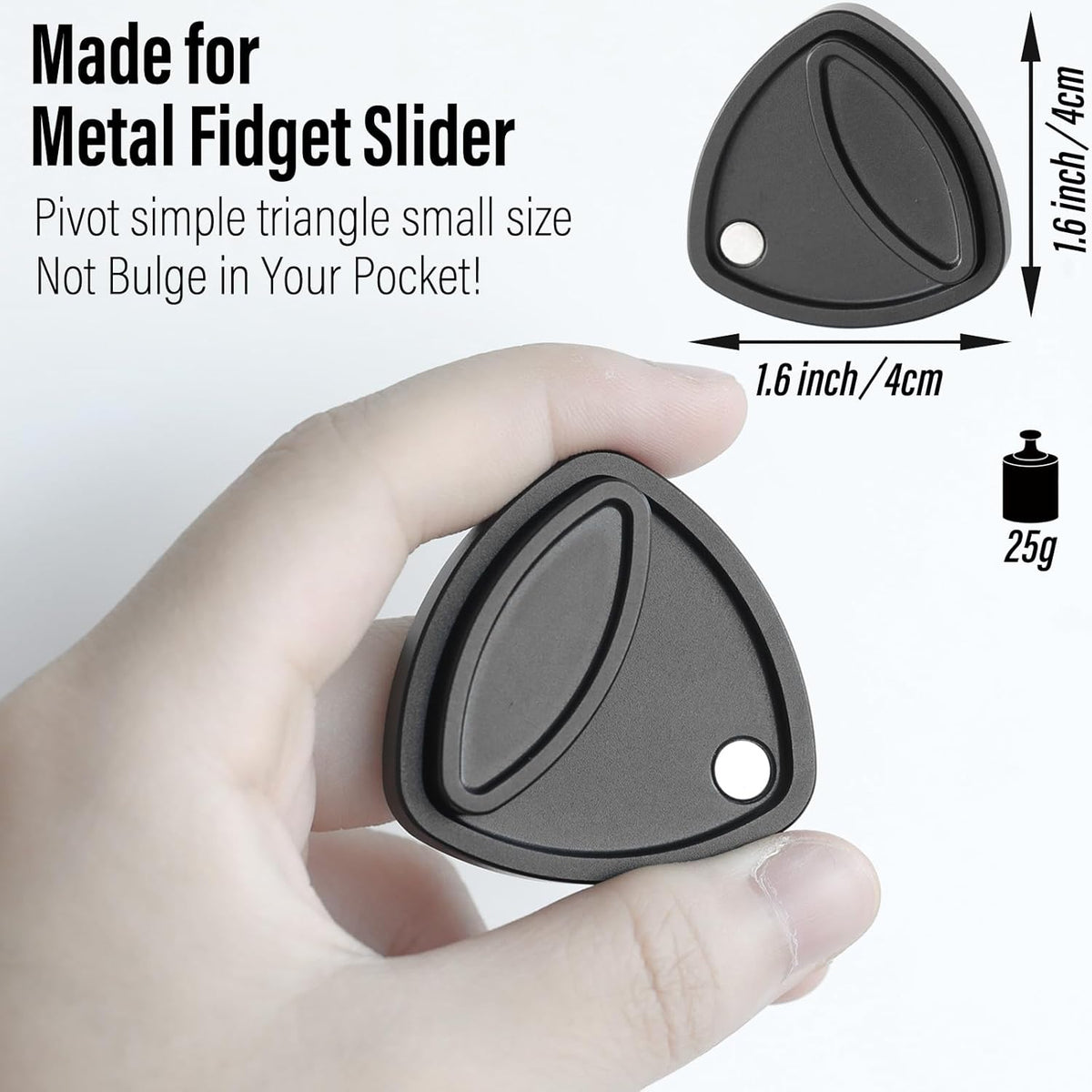 FREELOVE Pivot Magnetic Fidget Slider, Metal Worry Coin Haptic Clicker for Adults, Triangle