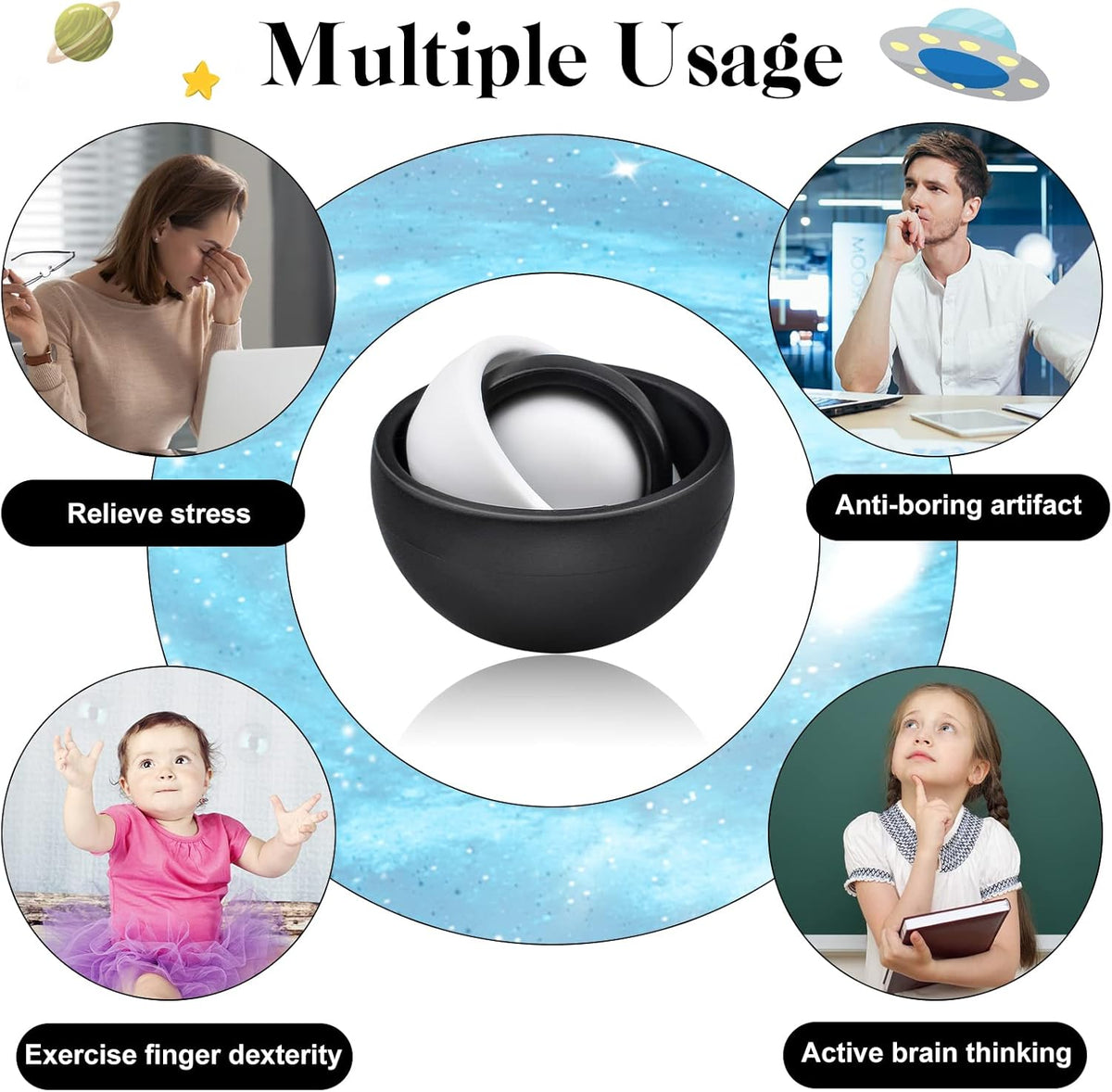 Fidget Toy for Adults, Fidget Gyro Toys, Gift Ideas Fidgets Gifts for Boys Girls Teens Kids, ADHD