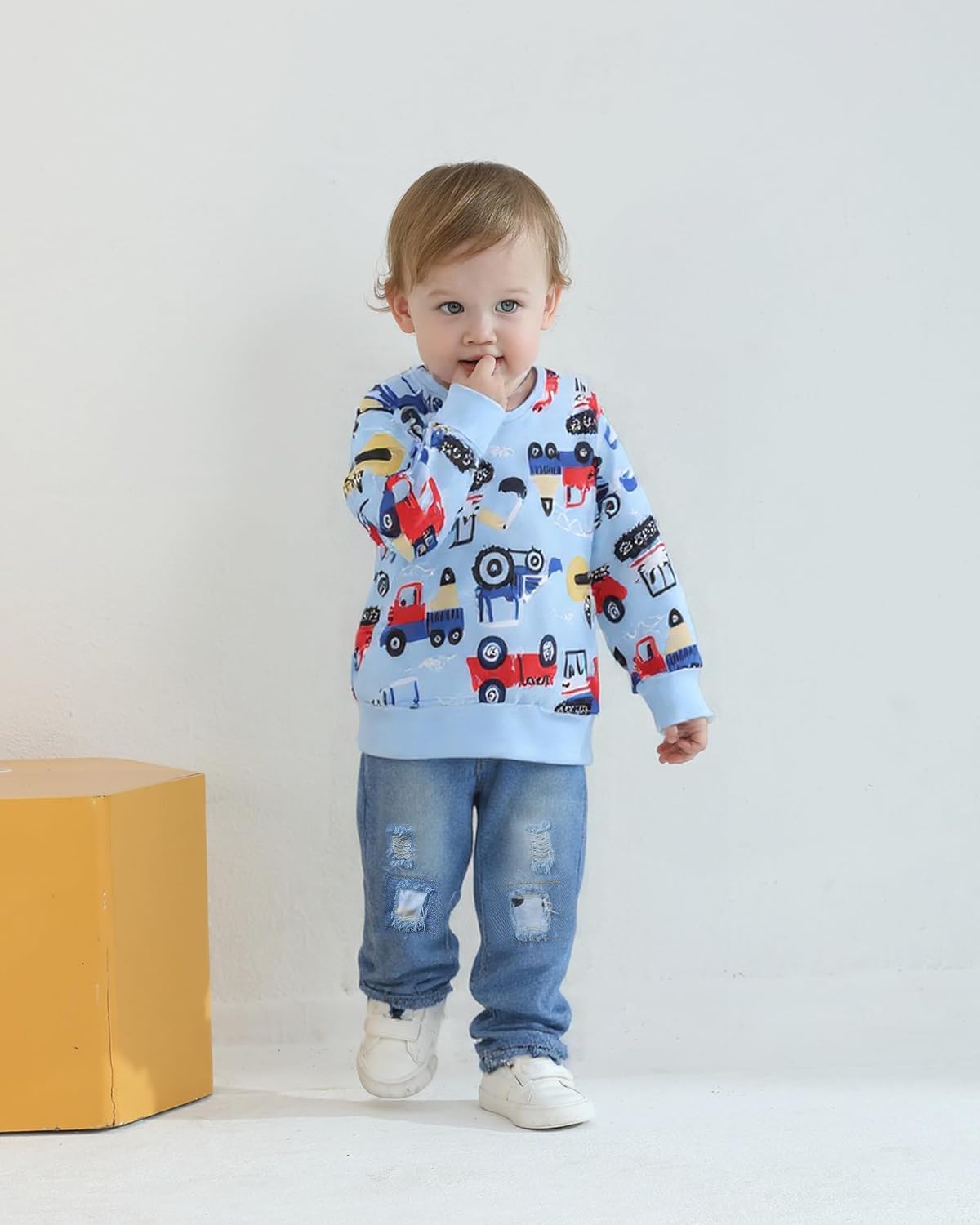Toddler Baby Boy Outfits Fall Winter Clothes Color Block Long Sleeve Sweatshirt Tops + Jogger Pants